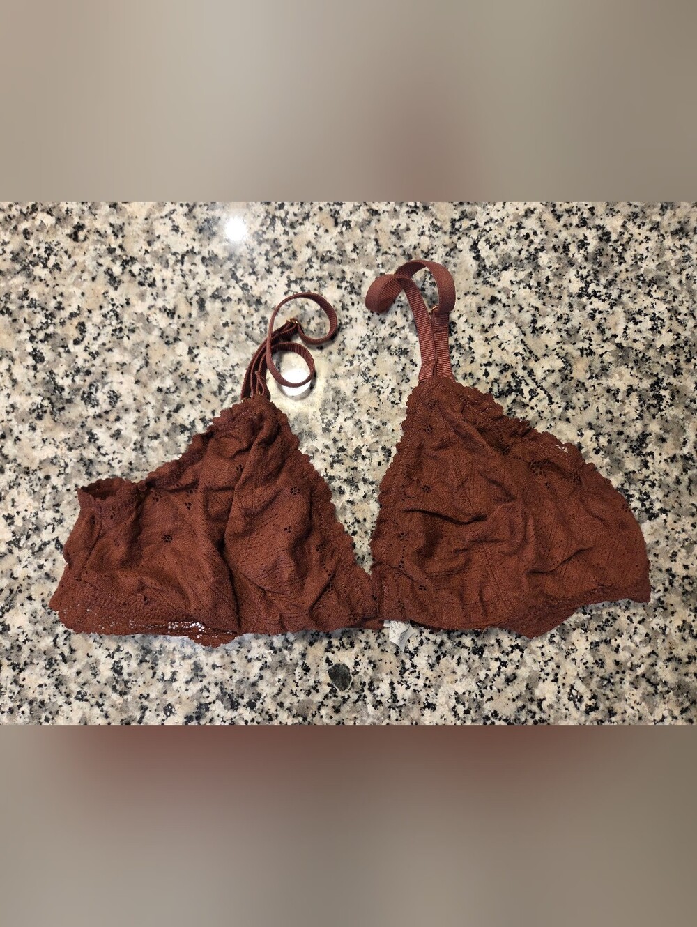 aerie Chocolate Lace Triangle Bralette
